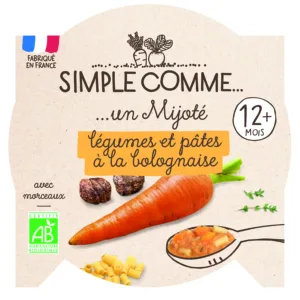 Légumes pâtes bolognaise bio