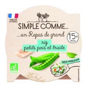 Riz petits pois truite bio