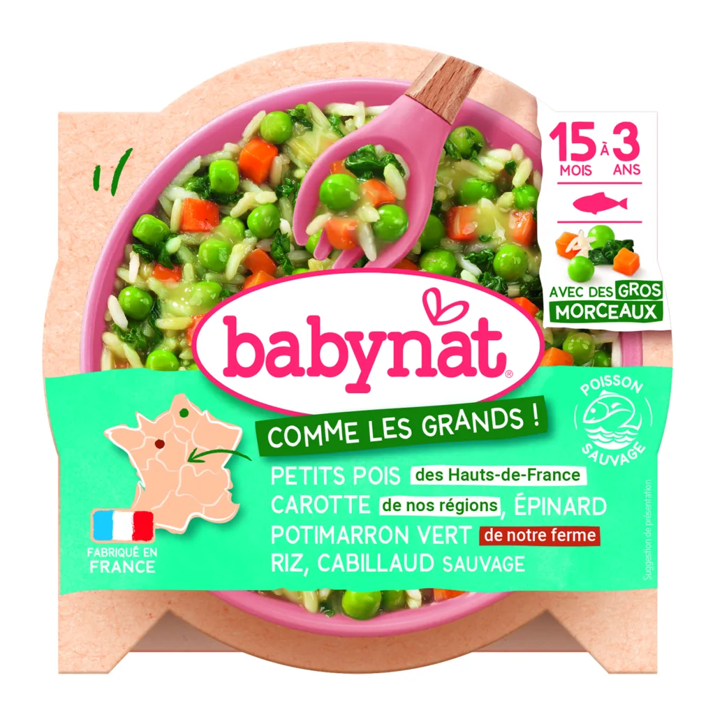 Légumes riz et cabillaud sauvage bio
