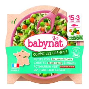 Légumes riz et cabillaud sauvage bio