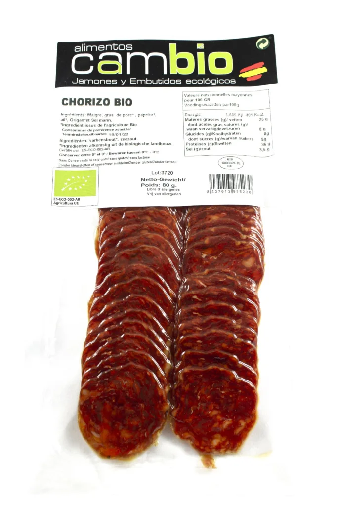 Chorizo en tranches bio