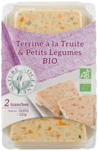 Terrine de truite et petits légumes bio