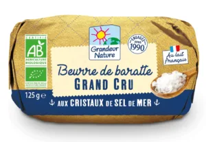 Beurre de baratte grand cru aux cristaux de sel de Guérande bio