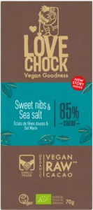 Tablette choc cru eclats feves sel bio