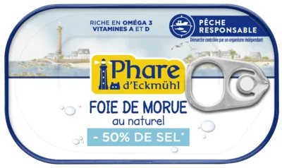 Foie de morue au naturel réduit en sel