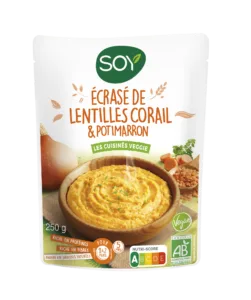 Écrasé de lentilles corail et potimarron bio