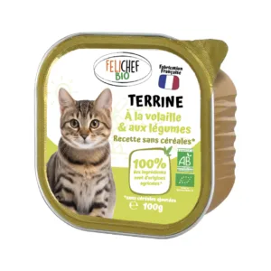 Terrine chat volaille bio