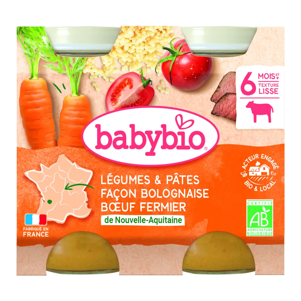 Légumes pâte bolognaise buf 2 x 200 g bio