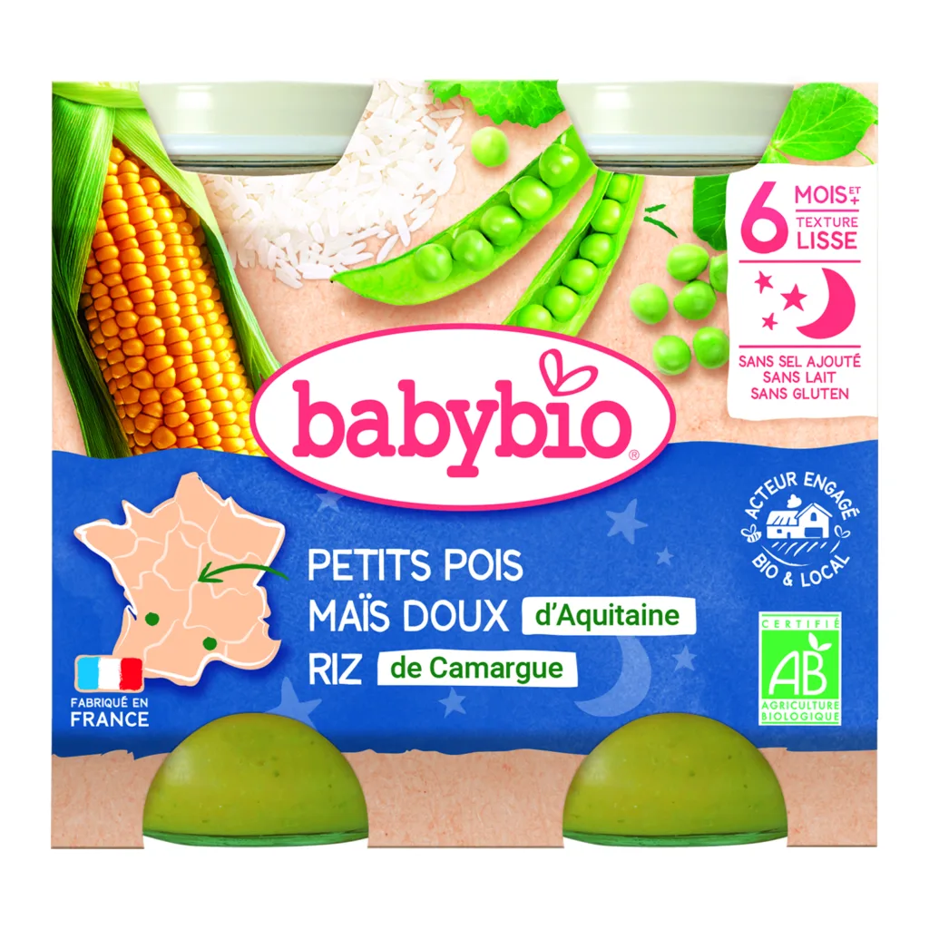 Petits pois maïs riz 2 x 200 g bio