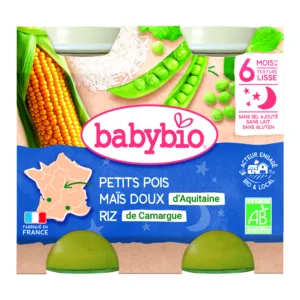 Petits pois maïs riz 2 x 200 g bio