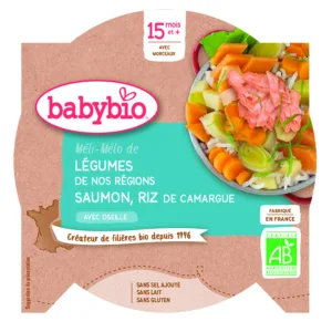 Légumes saumon riz bio