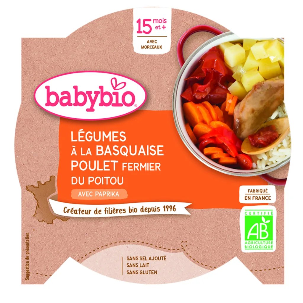 Légumes à la basquaise et poulet bio