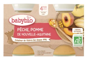 Pot pêche pomme 2 x 130 g bio