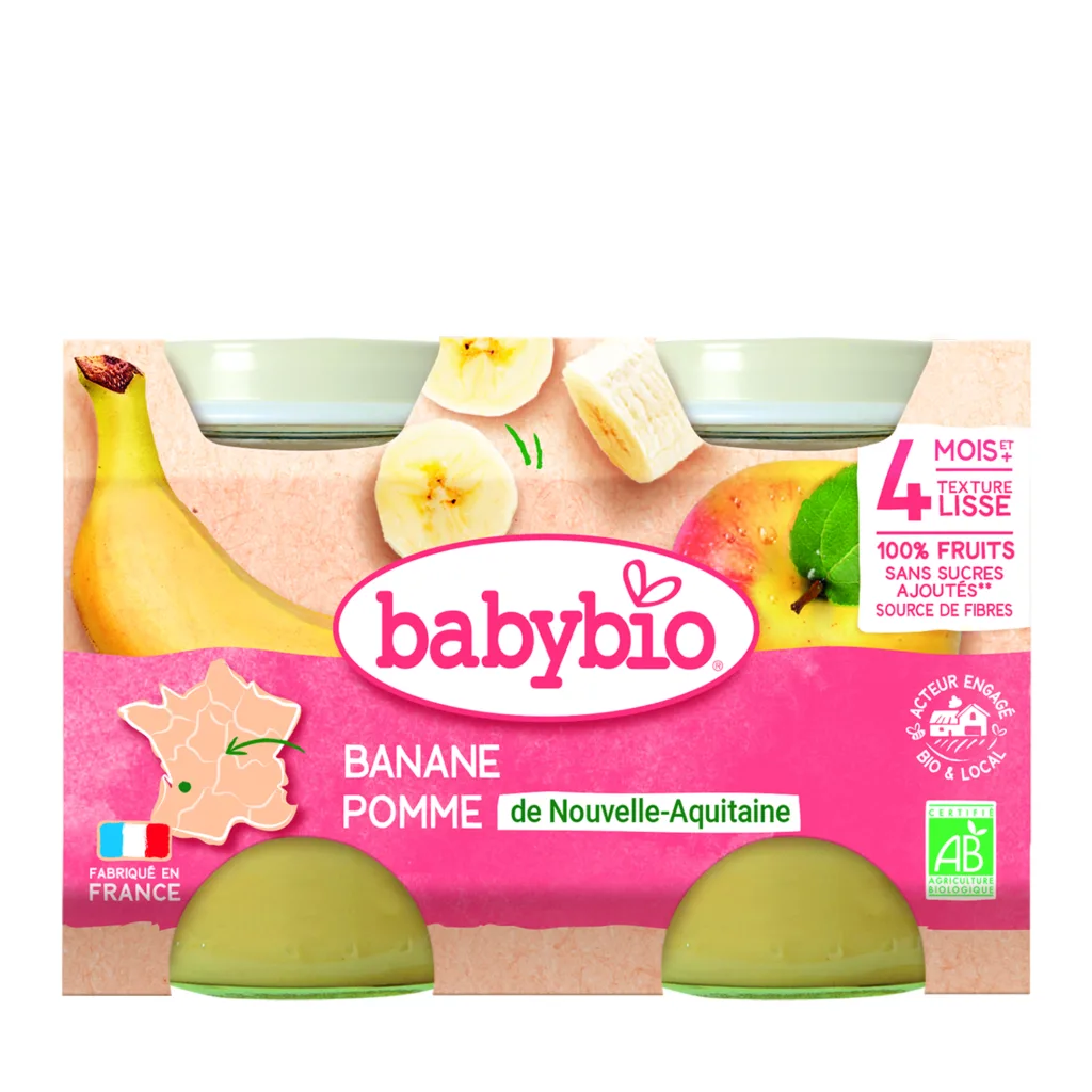 Pot banane pomme 2 x 130 g bio