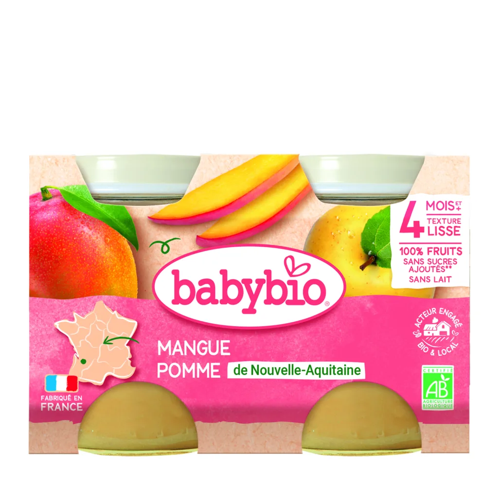 Pot mangue pomme 2 x 130 g bio