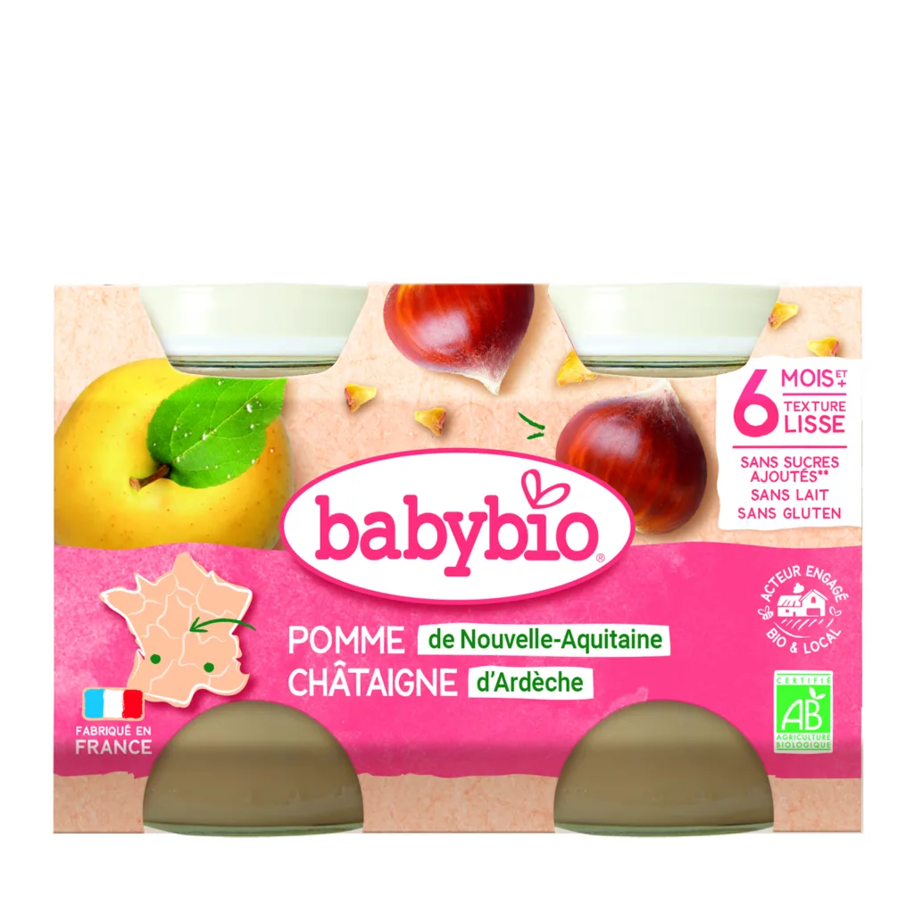 Pot pomme châtaigne 2 x 130 g bio
