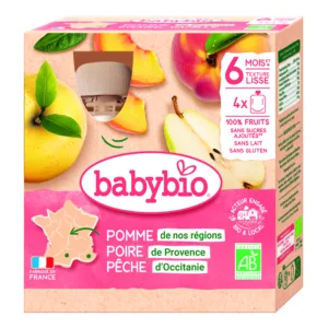 Gourde pomme poire pêche 4 x 90 g bio