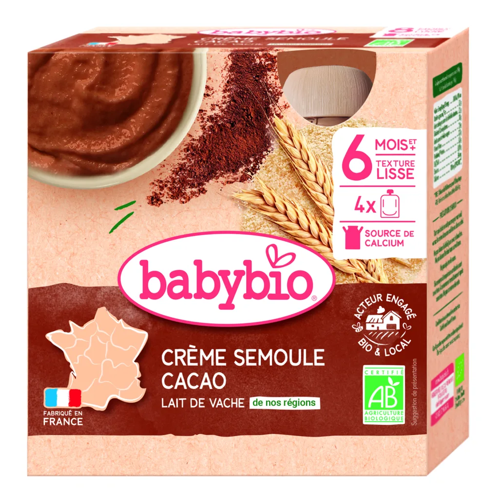 Gourde crème semoule cacao 4 x 85 g bio