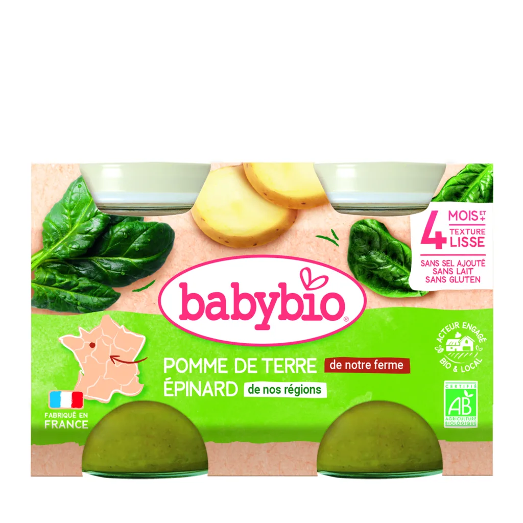 Pot pomme de terre épinards 2 x 130 g bio