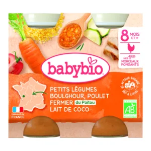 Légumes boulgour poulet coco bio