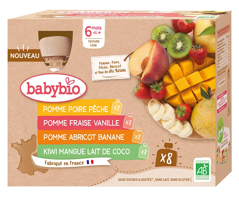 Multipack gourdes fruits 8 x 90 g bio