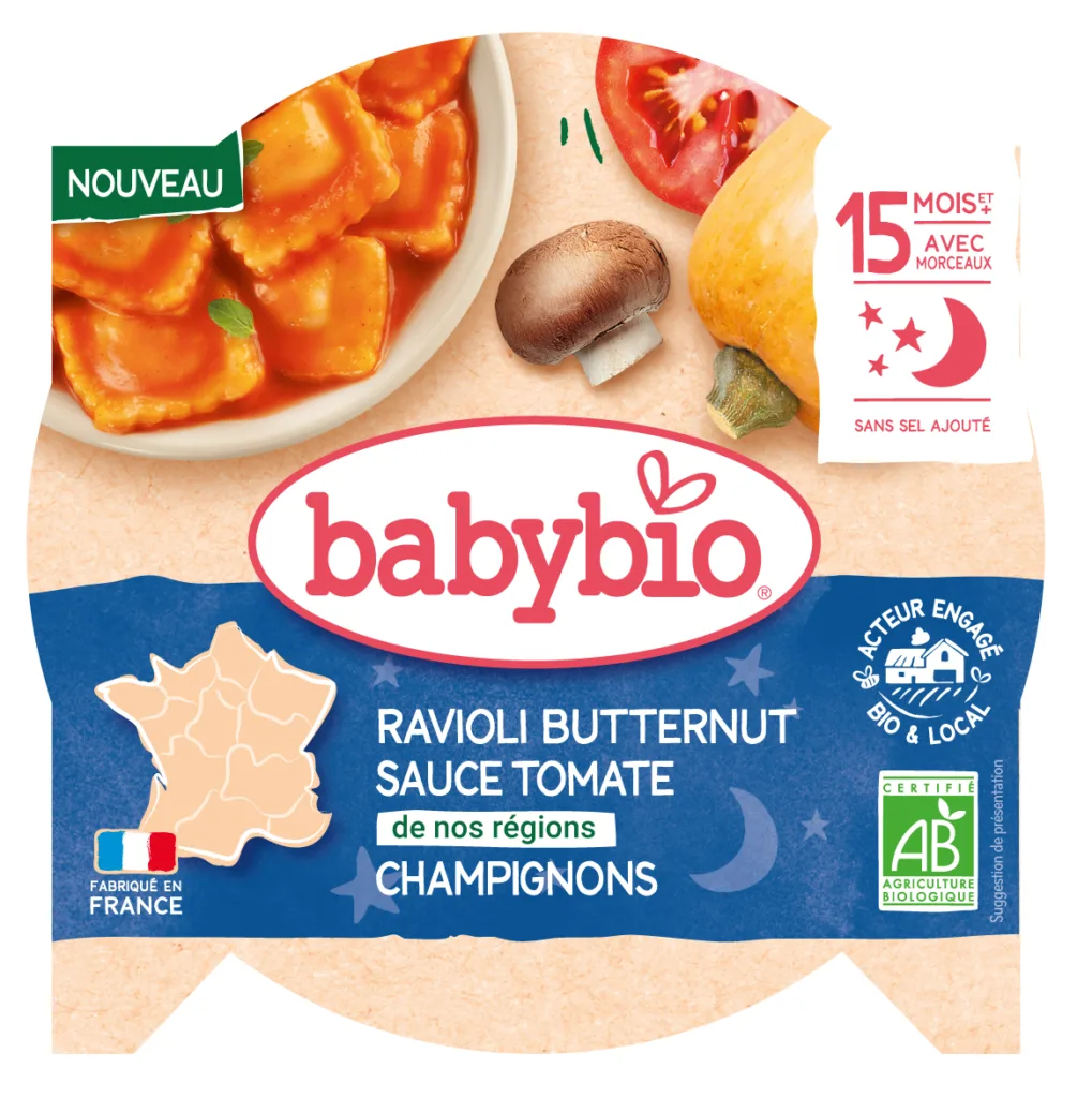 Raviolis butternut sauce tomate champignon bio