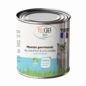 Mousse chat saumon bio